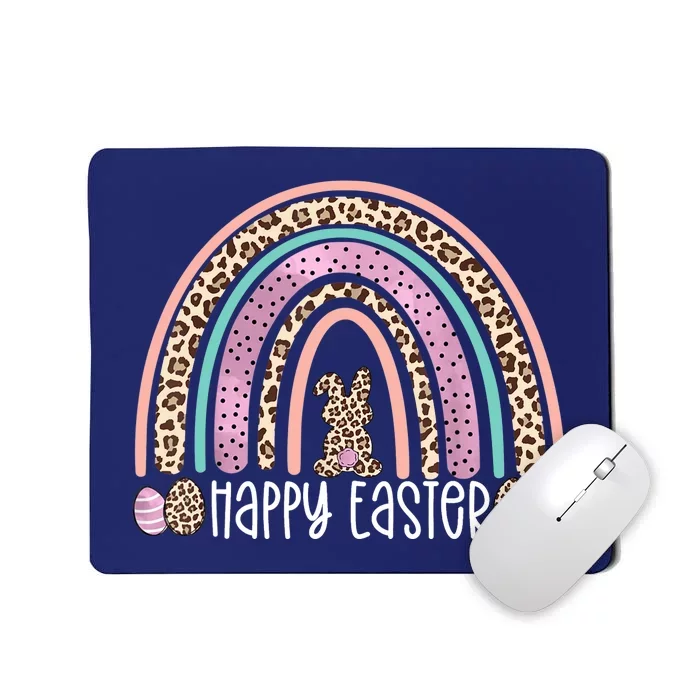 Happy Easter Rainbow Leopard Bunny Egg Hunting Wo Mousepad