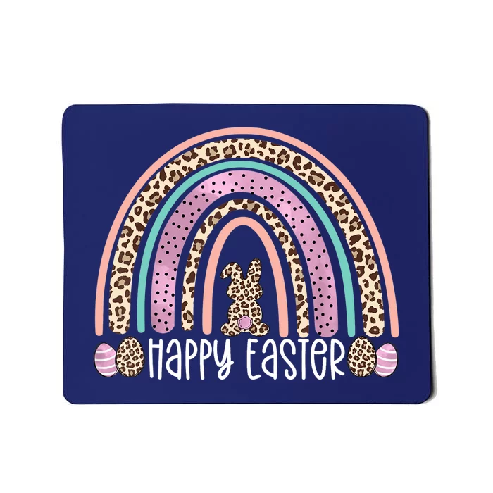 Happy Easter Rainbow Leopard Bunny Egg Hunting Wo Mousepad