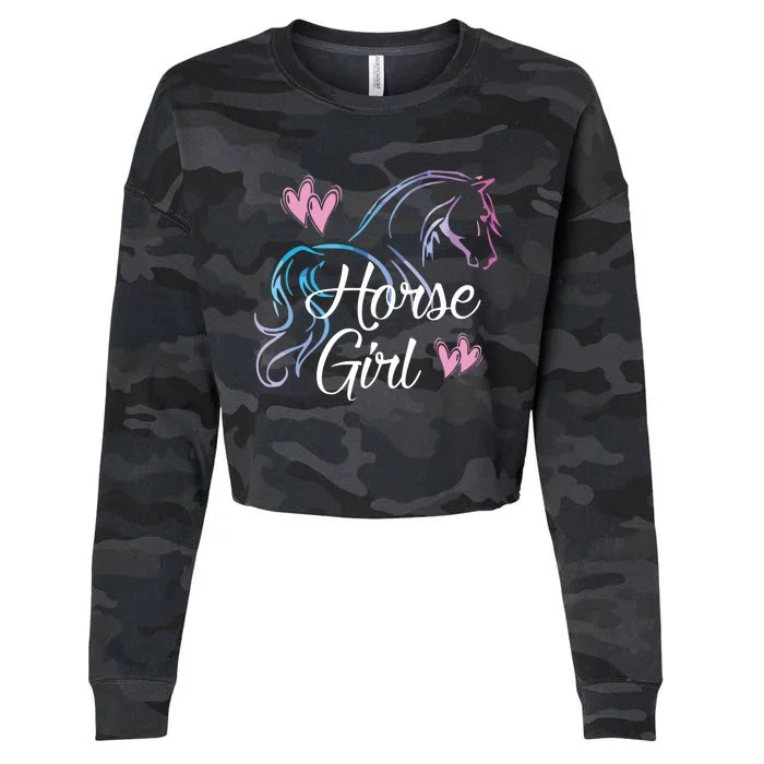 HORSE Equestrian Rider Horse Lover Cropped Pullover Crew