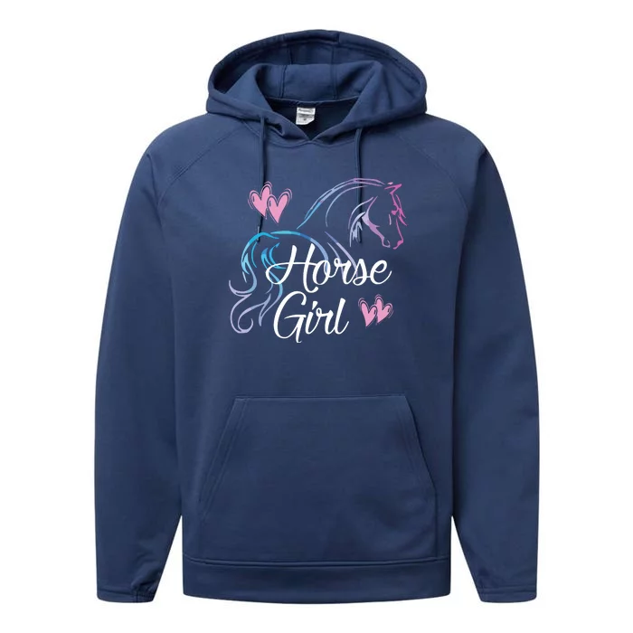 HORSE Equestrian Rider Horse Lover Performance Fleece Hoodie