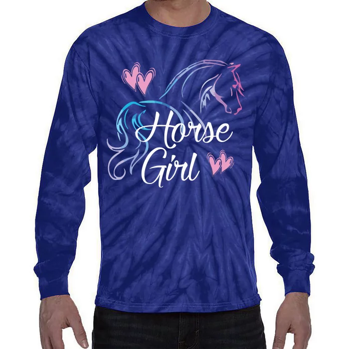 HORSE Equestrian Rider Horse Lover Tie-Dye Long Sleeve Shirt