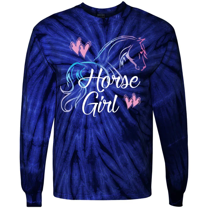 HORSE Equestrian Rider Horse Lover Tie-Dye Long Sleeve Shirt