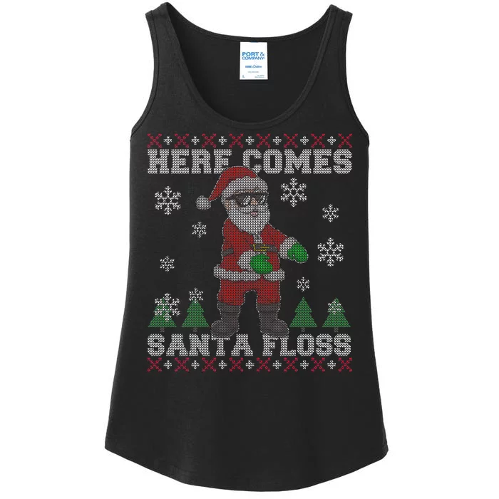 Here Comes Santa Floss Cool Ugly Christmas Ladies Essential Tank