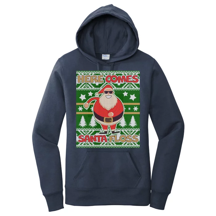 Here Comes Santa Floss Ugly Christmas Sweater Women's Pullover Hoodie