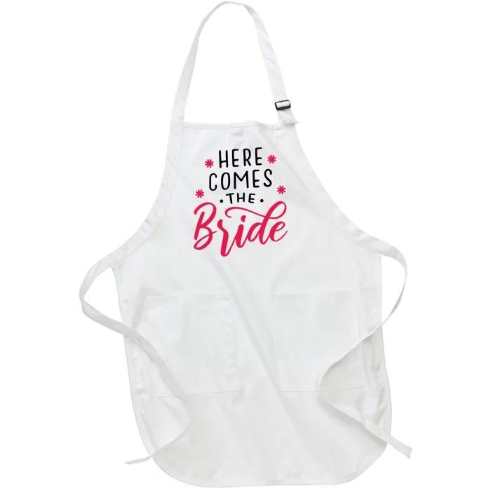 Here Comes The Bride Full-Length Apron With Pocket