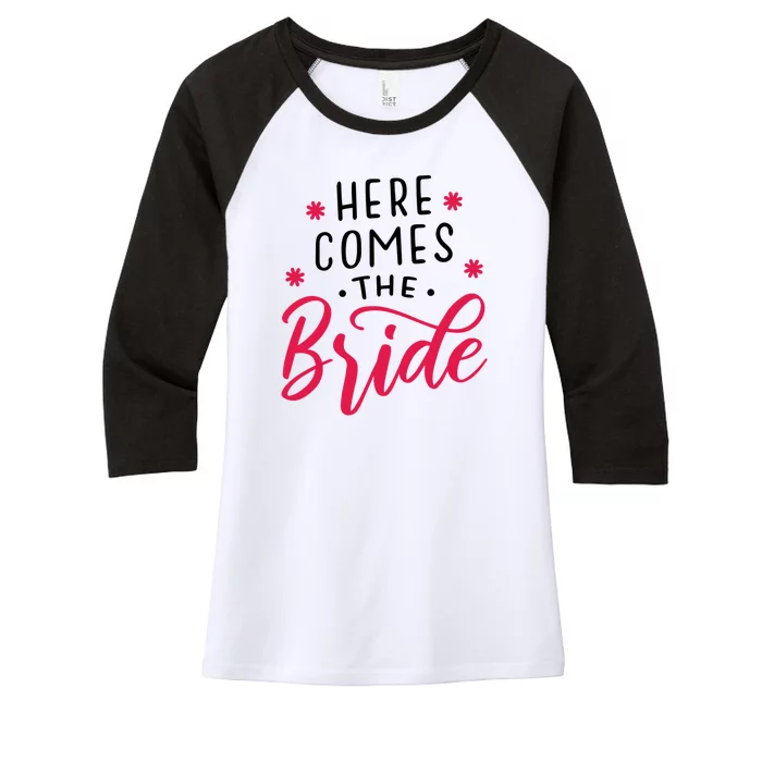 Here Comes The Bride Women's Tri-Blend 3/4-Sleeve Raglan Shirt