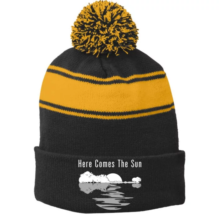 Here Comes The Sun Stripe Pom Pom Beanie