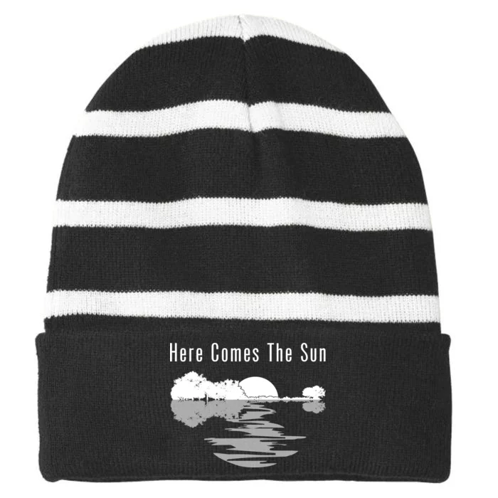 Here Comes The Sun Striped Beanie with Solid Band