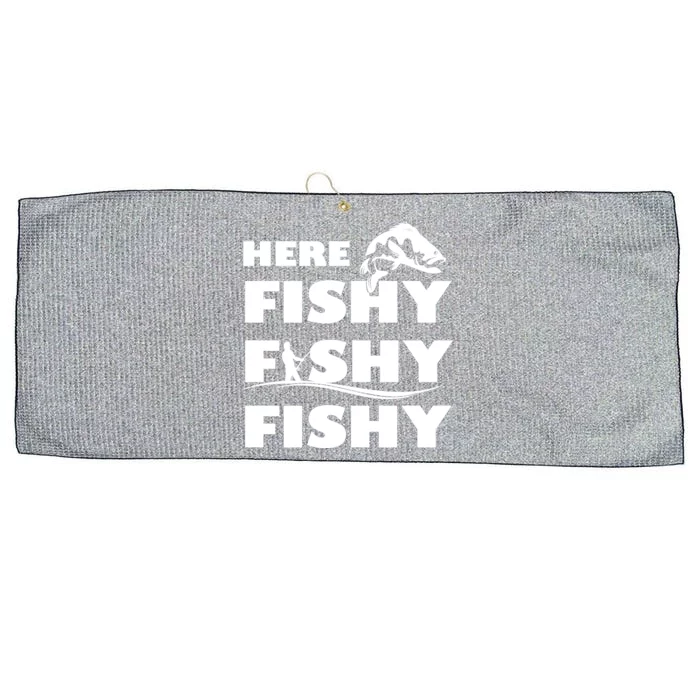 Here Fishy Fishy Fishy Large Microfiber Waffle Golf Towel