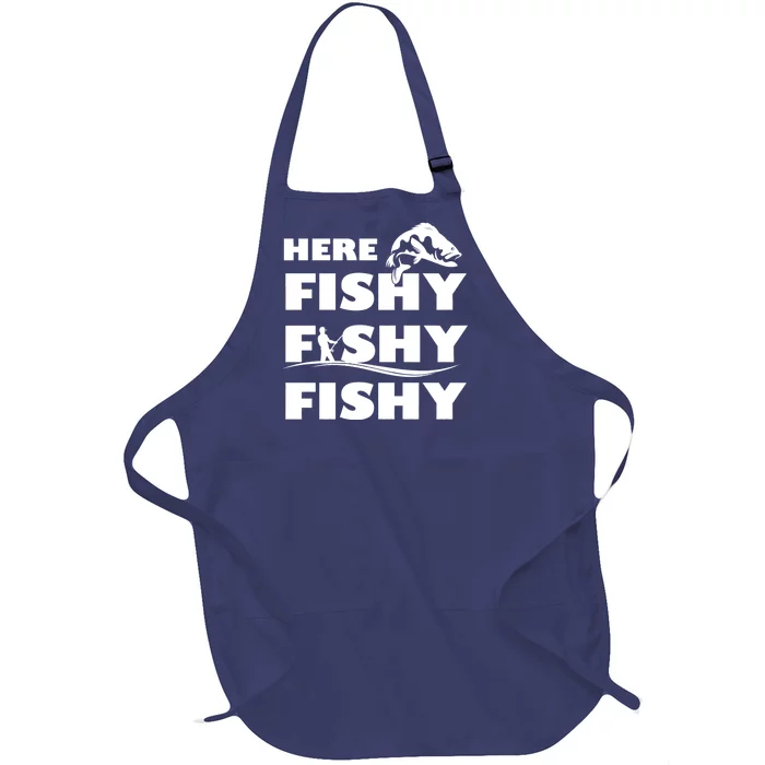 Here Fishy Fishy Fishy Full-Length Apron With Pocket