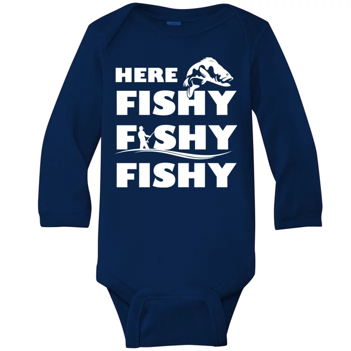 Here Fishy Fishy Fishy Baby Long Sleeve Bodysuit