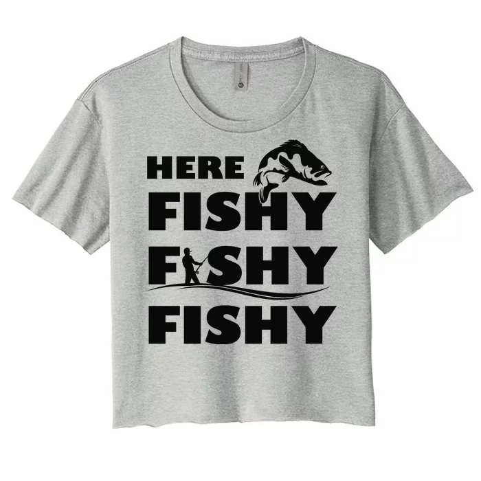 Here Fishy Fishy Fishy Women's Crop Top Tee