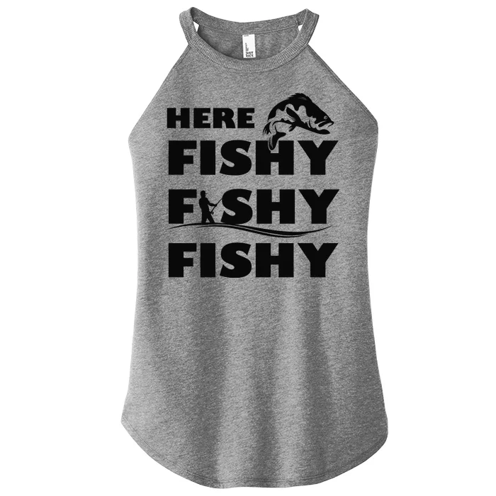 Here Fishy Fishy Fishy Women’s Perfect Tri Rocker Tank