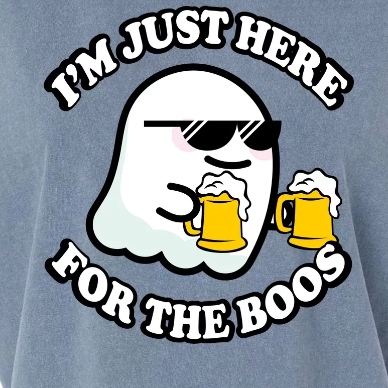 Here For The Boos Funny Halloween Party Garment-Dyed Women's Muscle Tee