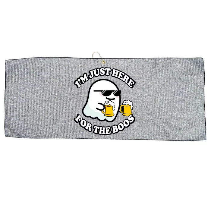 Here For The Boos Funny Halloween Party Large Microfiber Waffle Golf Towel