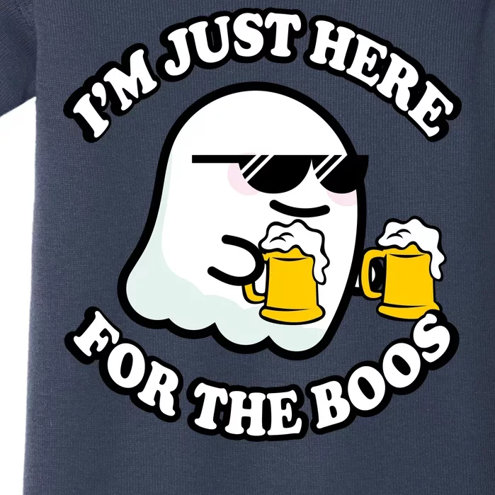 Here For The Boos Funny Halloween Party Baby Bodysuit