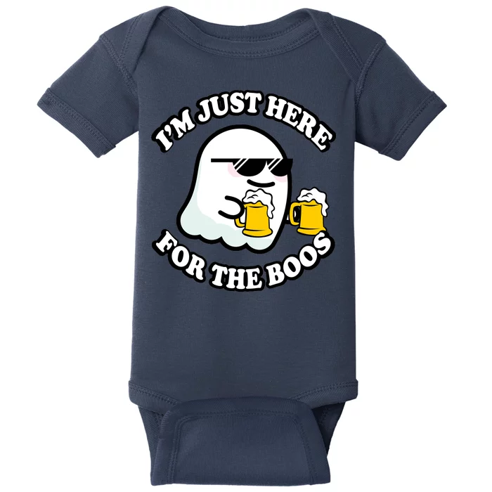 Here For The Boos Funny Halloween Party Baby Bodysuit