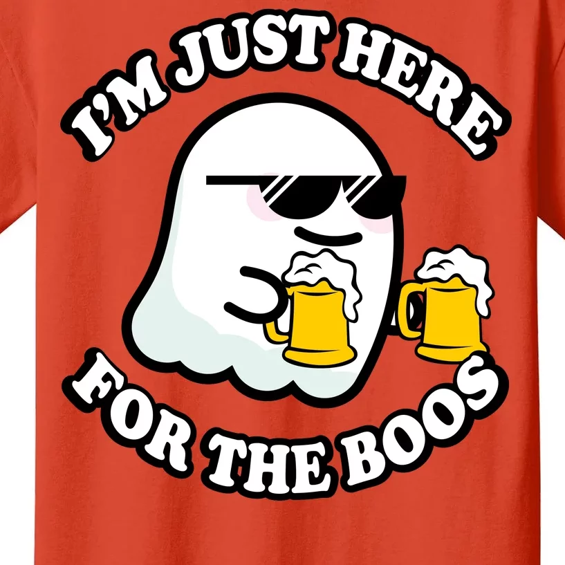 Here For The Boos Funny Halloween Party Kids T-Shirt