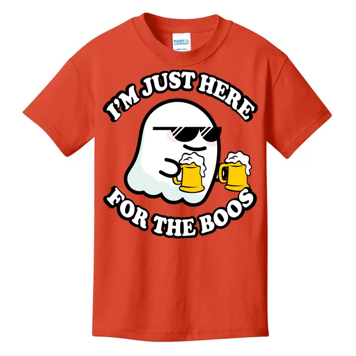 Here For The Boos Funny Halloween Party Kids T-Shirt