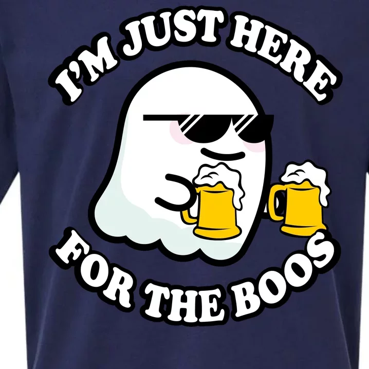 Here For The Boos Funny Halloween Party Sueded Cloud Jersey T-Shirt