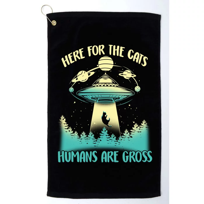 Here For The Cats Humans Are Gross Platinum Collection Golf Towel