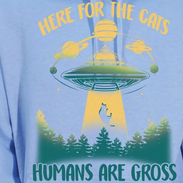 Here For The Cats Humans Are Gross Unisex Surf Hoodie