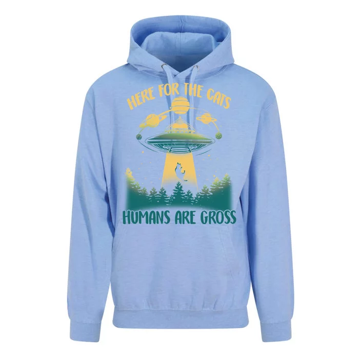 Here For The Cats Humans Are Gross Unisex Surf Hoodie