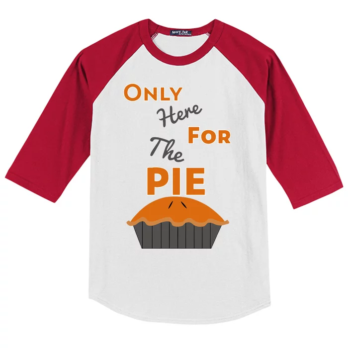 Here For The Pie Funny Thanksgiving Kids Colorblock Raglan Jersey