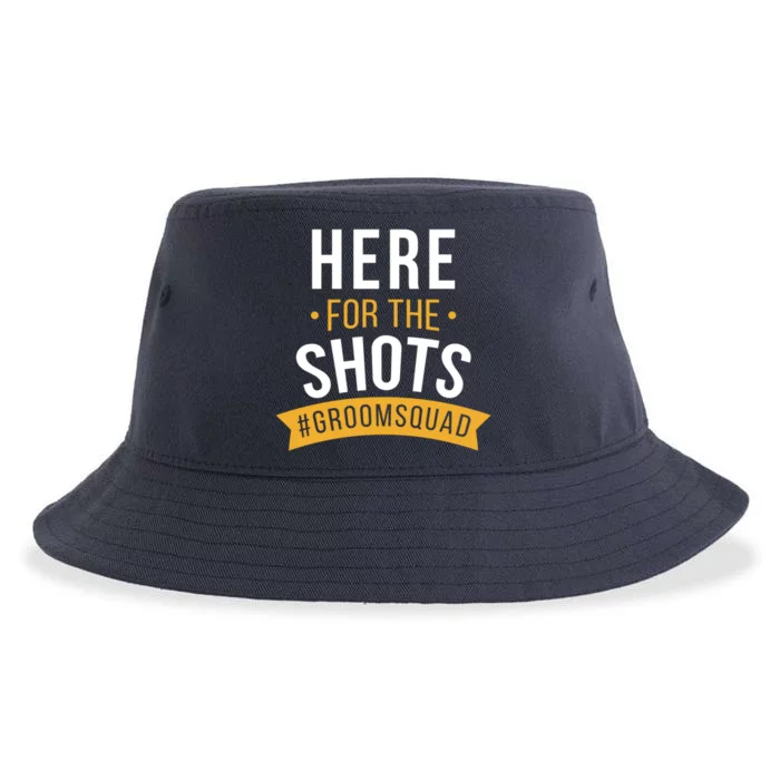 Here For The Shots Groom Squad Sustainable Bucket Hat