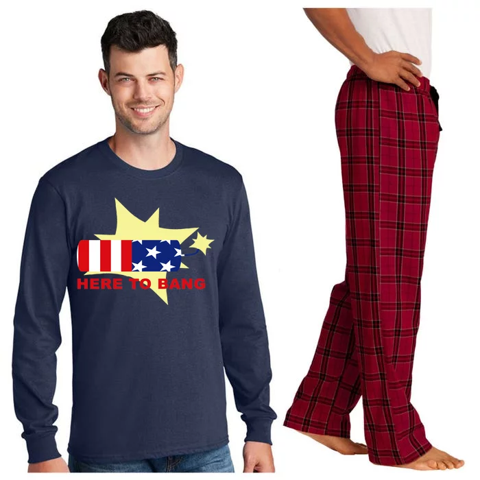 Here To Bang Independence Day 4th of July Long Sleeve Pajama Set