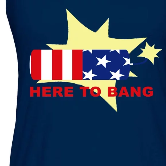 Here To Bang Independence Day 4th of July Ladies Essential Flowy Tank