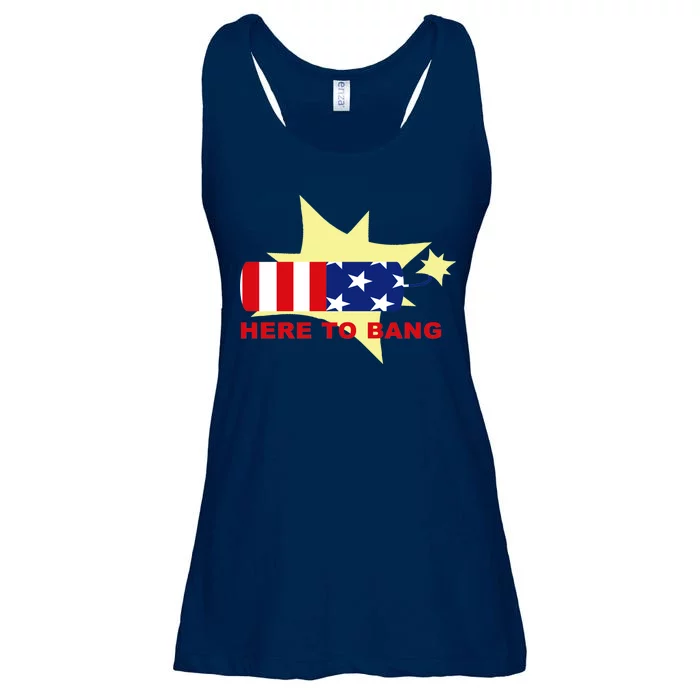 Here To Bang Independence Day 4th of July Ladies Essential Flowy Tank