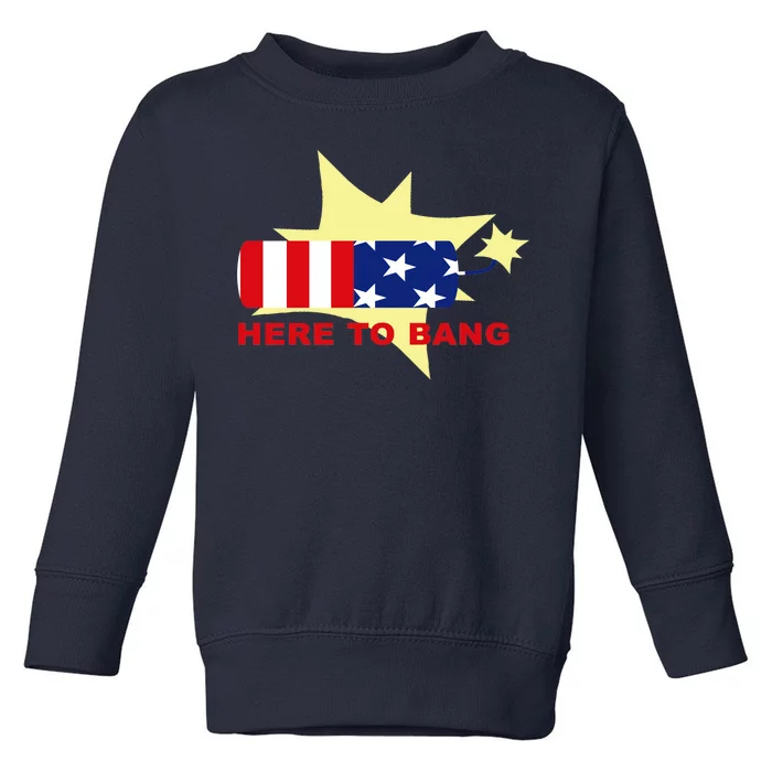 Here To Bang Independence Day 4th of July Toddler Sweatshirt