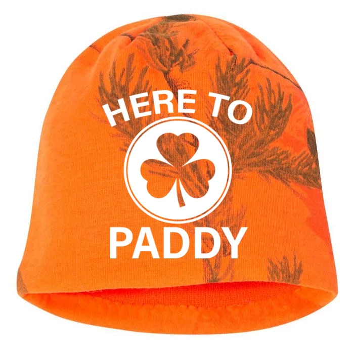 Here To Paddy Funny St Patricks Day Kati - Camo Knit Beanie