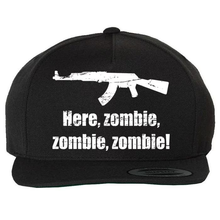 Here Zombie Zombie Zombie Wool Snapback Cap