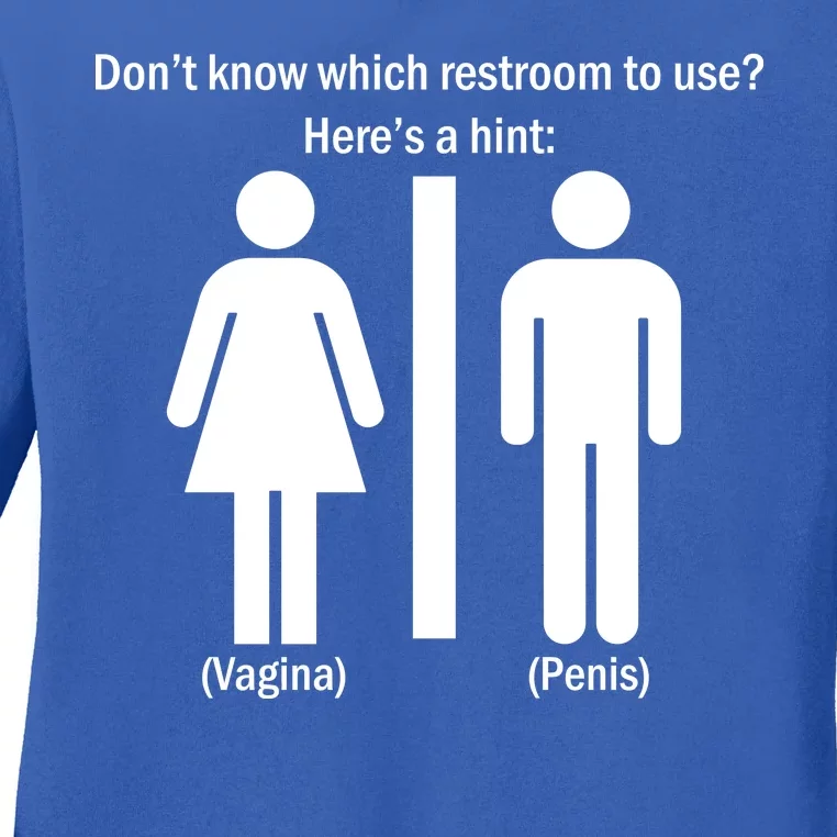 Here's A Hint Vagina Penis Ladies Long Sleeve Shirt