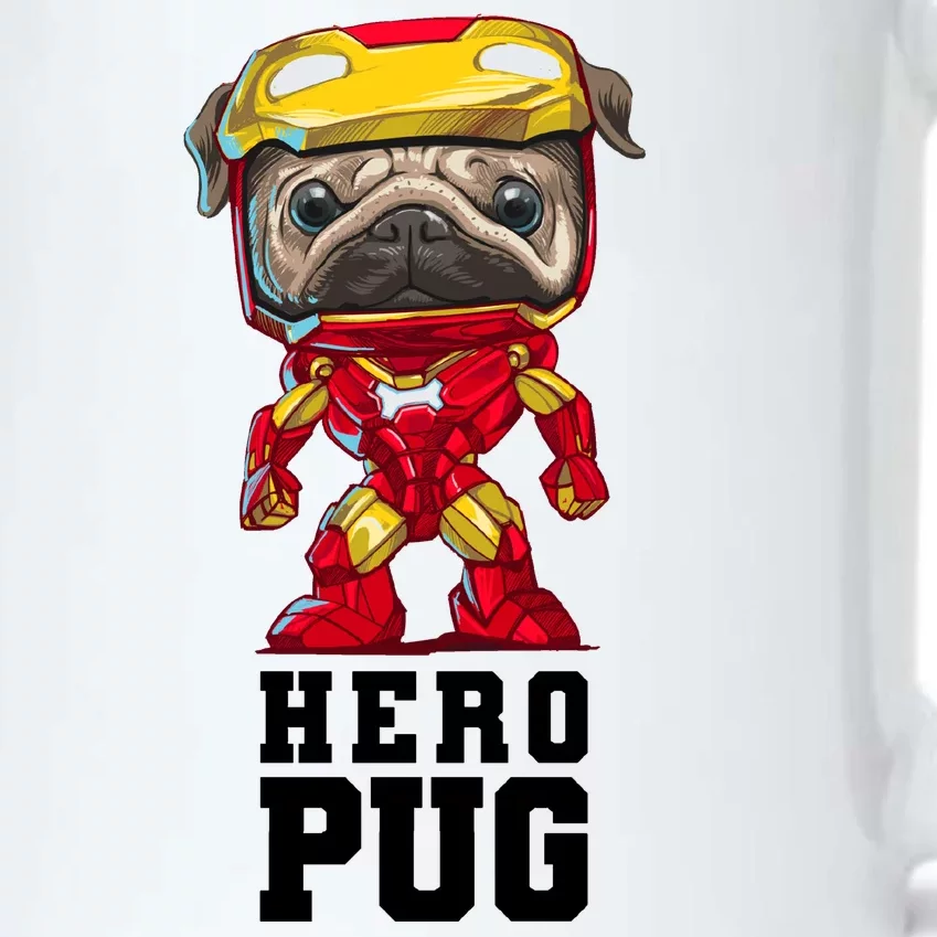 Hero Iron Pug Funny Spoof Black Color Changing Mug