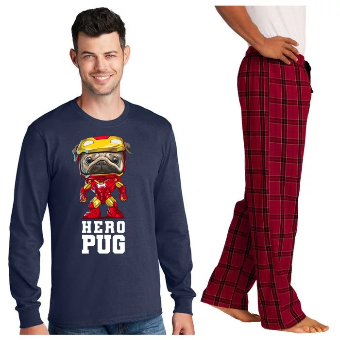 Hero Iron Pug Funny Spoof Long Sleeve Pajama Set