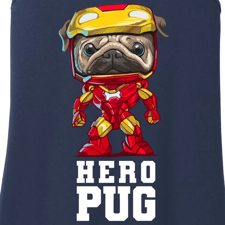 Hero Iron Pug Funny Spoof Ladies Essential Tank