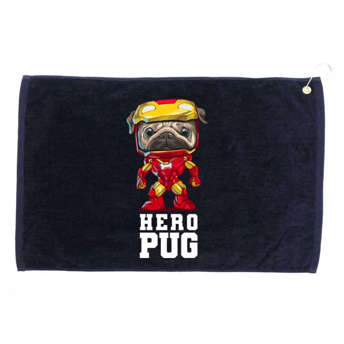 Hero Iron Pug Funny Spoof Grommeted Golf Towel