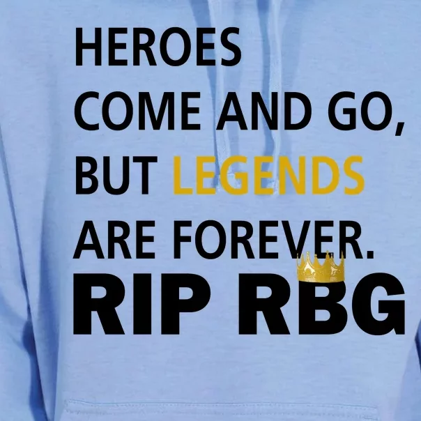 Heroes Come And Go Legends Are Forever RIP RBG Unisex Surf Hoodie