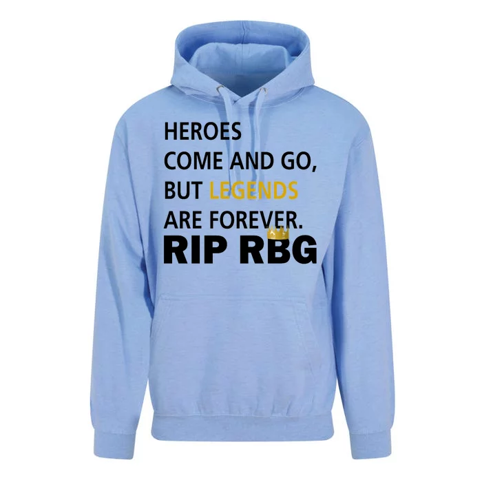 Heroes Come And Go Legends Are Forever RIP RBG Unisex Surf Hoodie