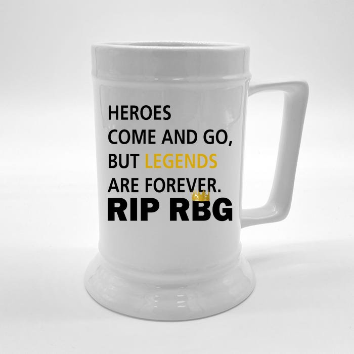 Heroes Come And Go Legends Are Forever RIP RBG Front & Back Beer Stein