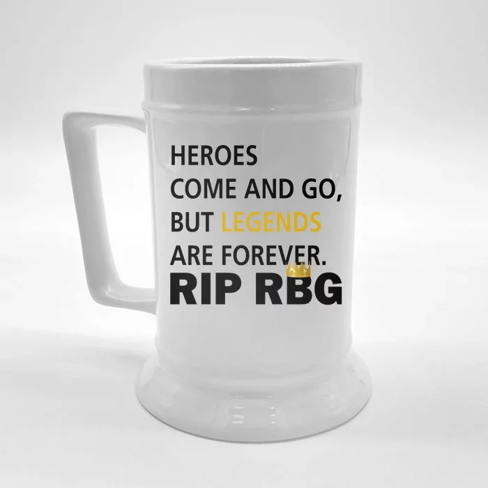 Heroes Come And Go Legends Are Forever RIP RBG Front & Back Beer Stein