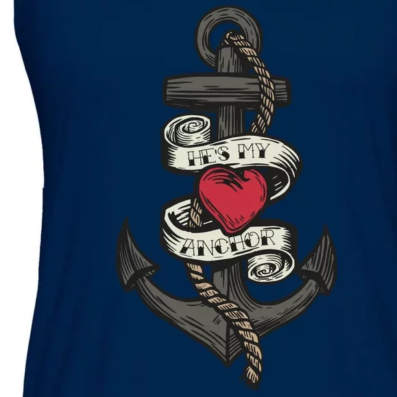 He's My Anchor Ladies Essential Flowy Tank