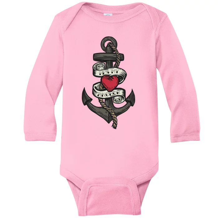 He's My Anchor Baby Long Sleeve Bodysuit