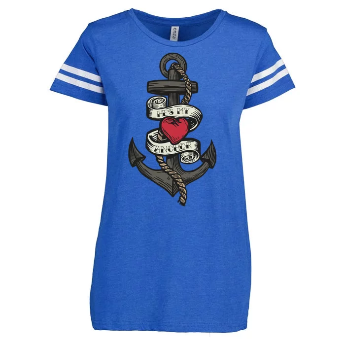 He's My Anchor Enza Ladies Jersey Football T-Shirt