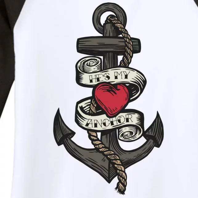 He's My Anchor Women's Tri-Blend 3/4-Sleeve Raglan Shirt