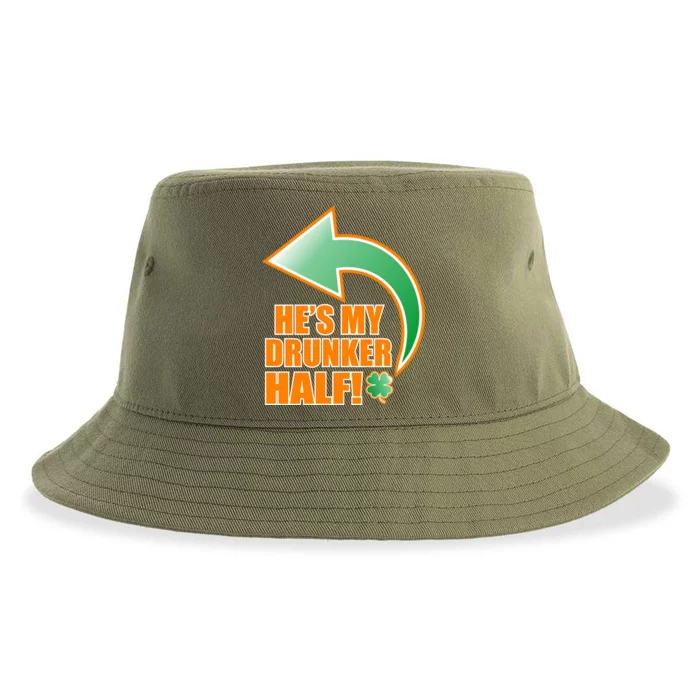 He's My Drunker Half Funny St. Patrick's Day Drinking Sustainable Bucket Hat