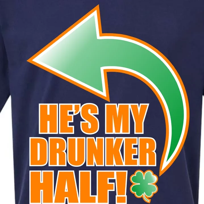 He's My Drunker Half Funny St. Patrick's Day Drinking Sueded Cloud Jersey T-Shirt